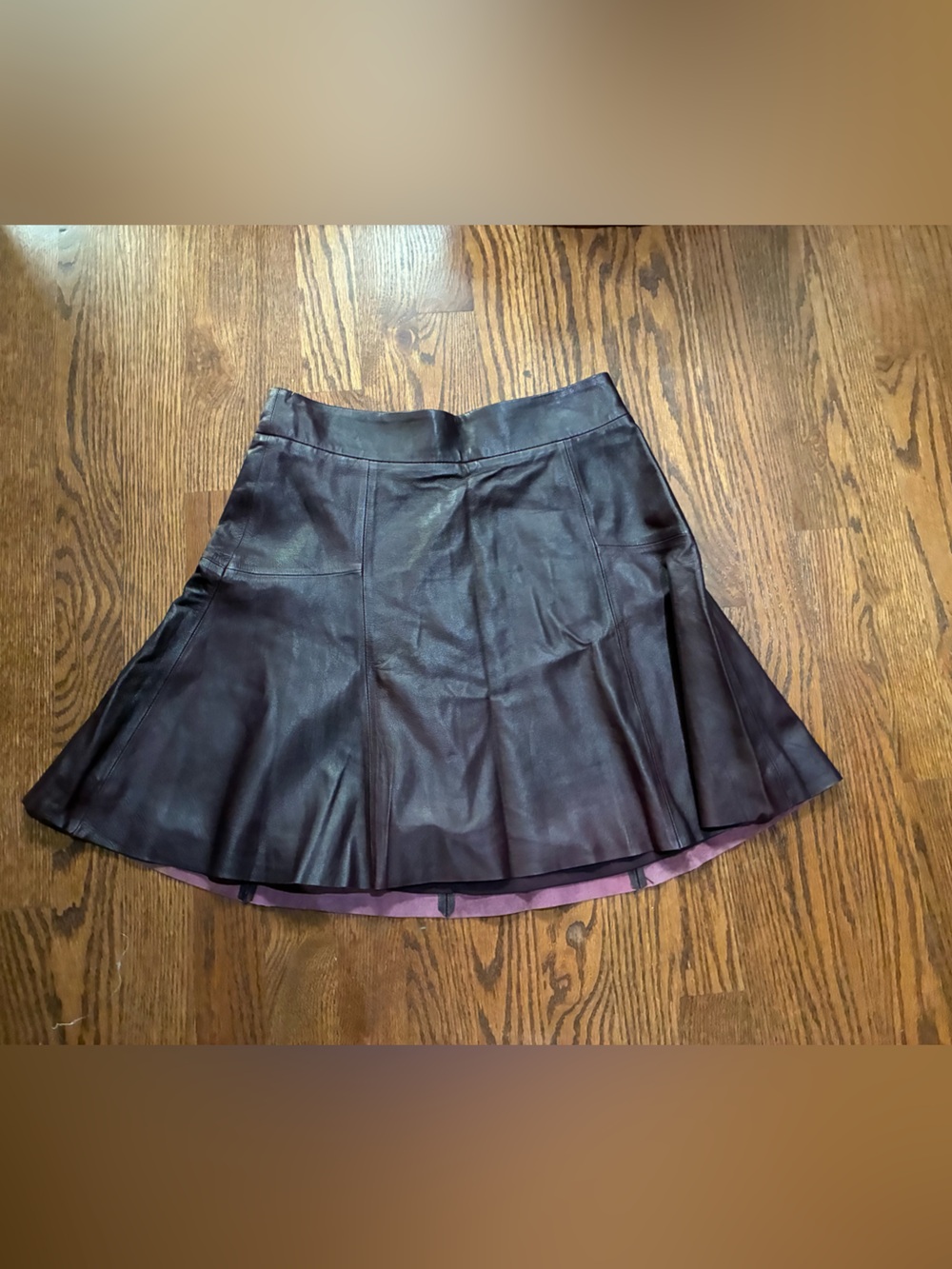 Banana Republic Plum Circle Skirt with Pink Lining